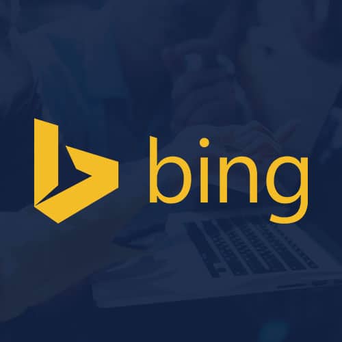 Bing Ads logo on a navy background