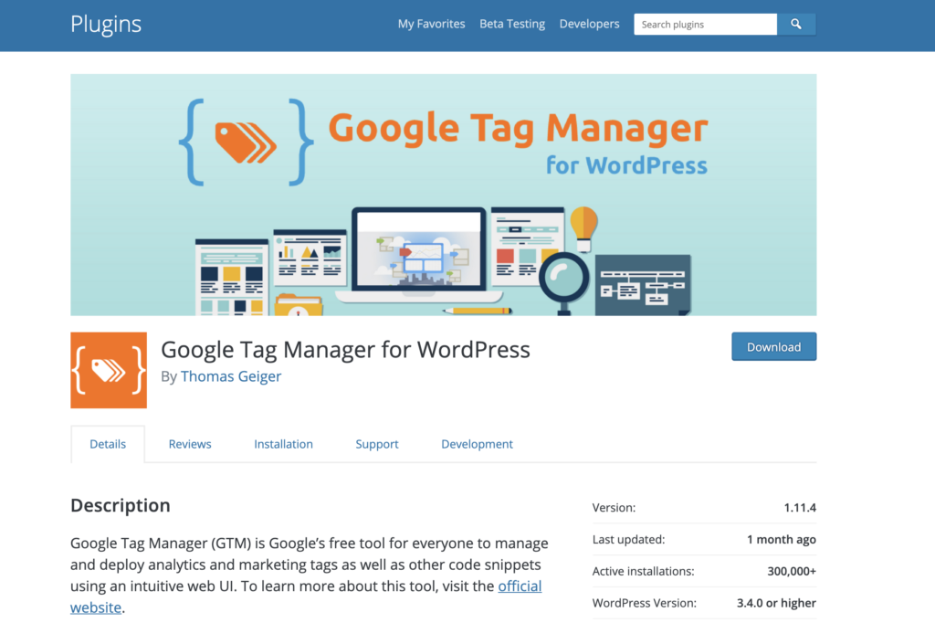 Install GTM WordPress With Plugin By Thomas Geiger