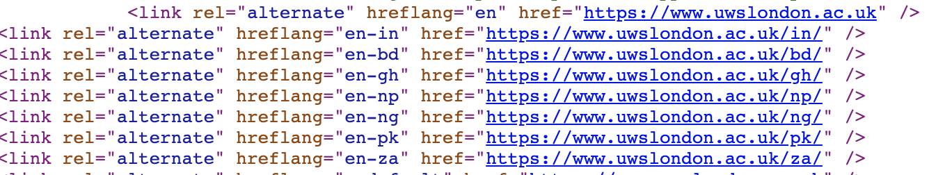 international seo hreflang for university