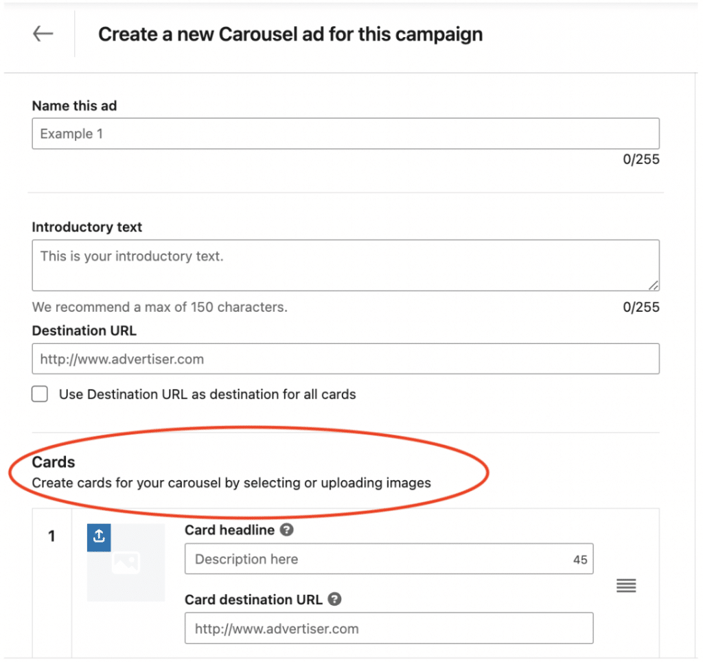 Create LinkedIn Carousel Ad link