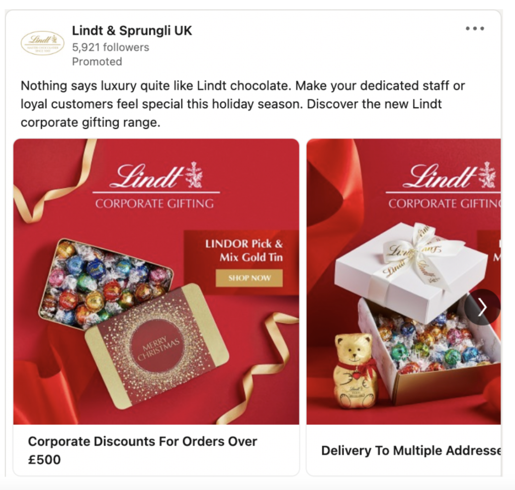 Lindt Carousel Ads Example