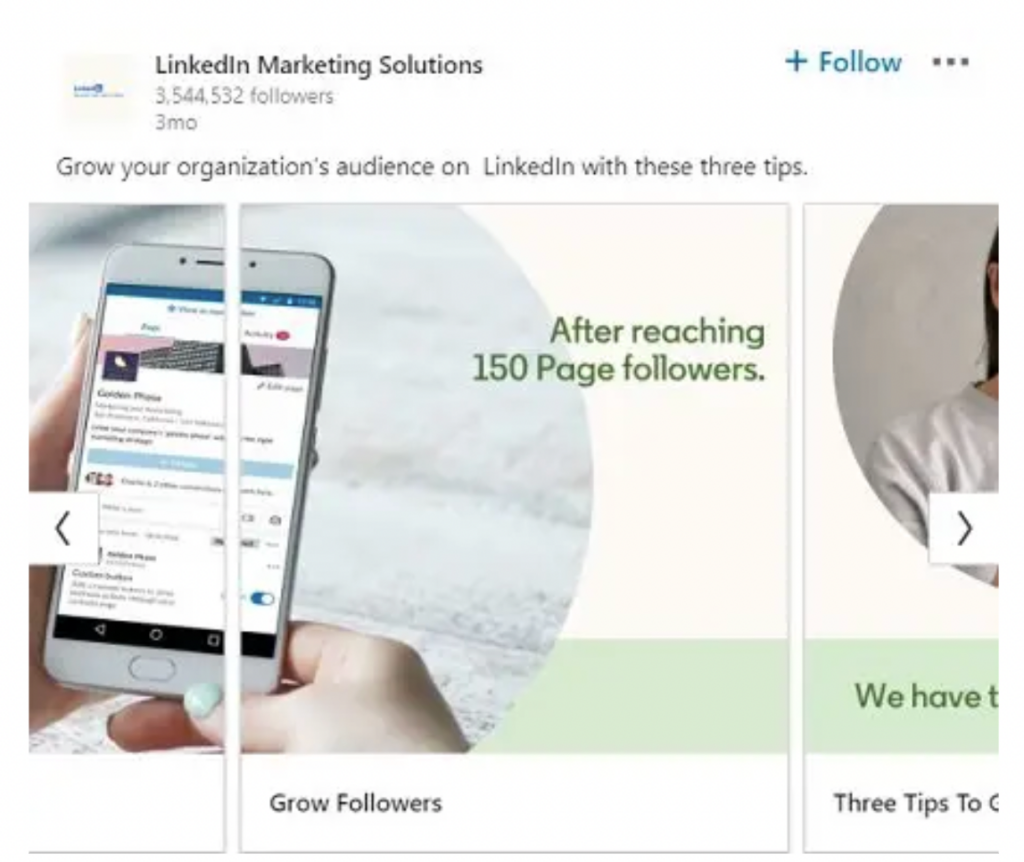 LinkedIn Example Carousel Ads