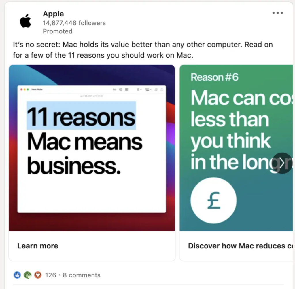Apple LinkedIn Carousel Ad